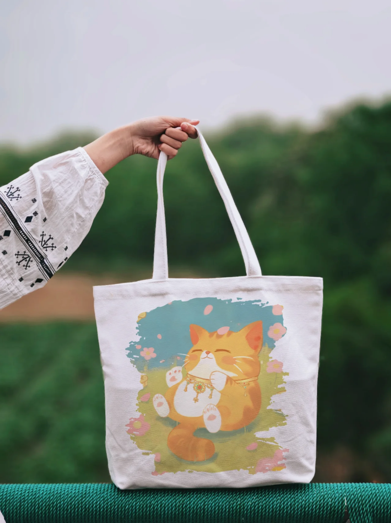 Artistic Cat Canvas Tote Bag 3